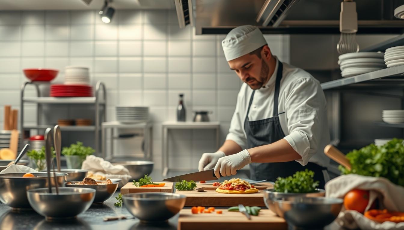 Home cook preparing ingredients in the kitchen