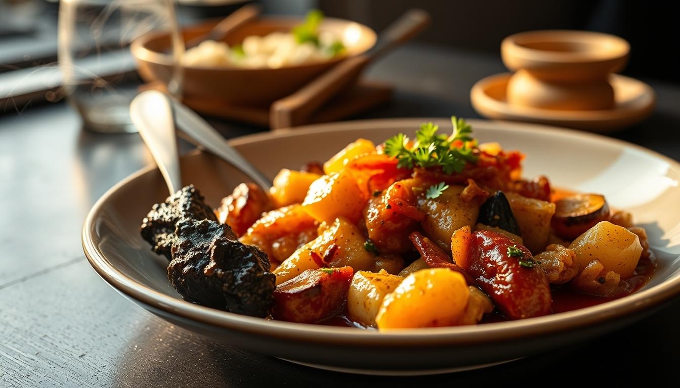Balanced healthy meal prepared in a home kitchen
